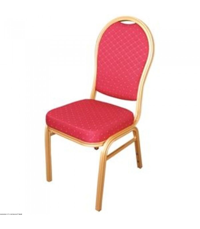 CHAISE DE BANQUET A MOTIF AU DOSSIER ARRONDI - ROUGE - 4 PIECES dans CHAISES