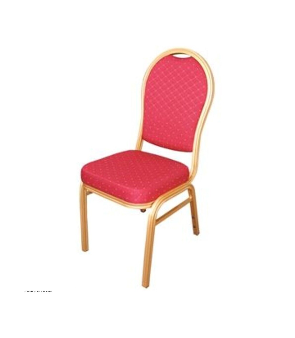 CHAISE DE BANQUET A MOTIF AU DOSSIER ARRONDI - ROUGE - 4 PIECES dans CHAISES