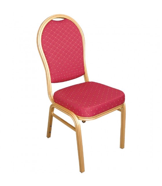 CHAISE DE BANQUET A MOTIF AU DOSSIER ARRONDI - ROUGE - 4 PIECES dans CHAISES