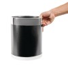 POUBELLE DE BUREAU 10.2LT NOIRE - ARGENTEE dans POUBELLES