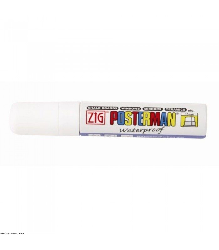 MARQUEUR ZIG POSTERMAN EXTERIEUR INTERIEUR BLANC 15MM SECURIT dans FEUTRES TABLEAUX