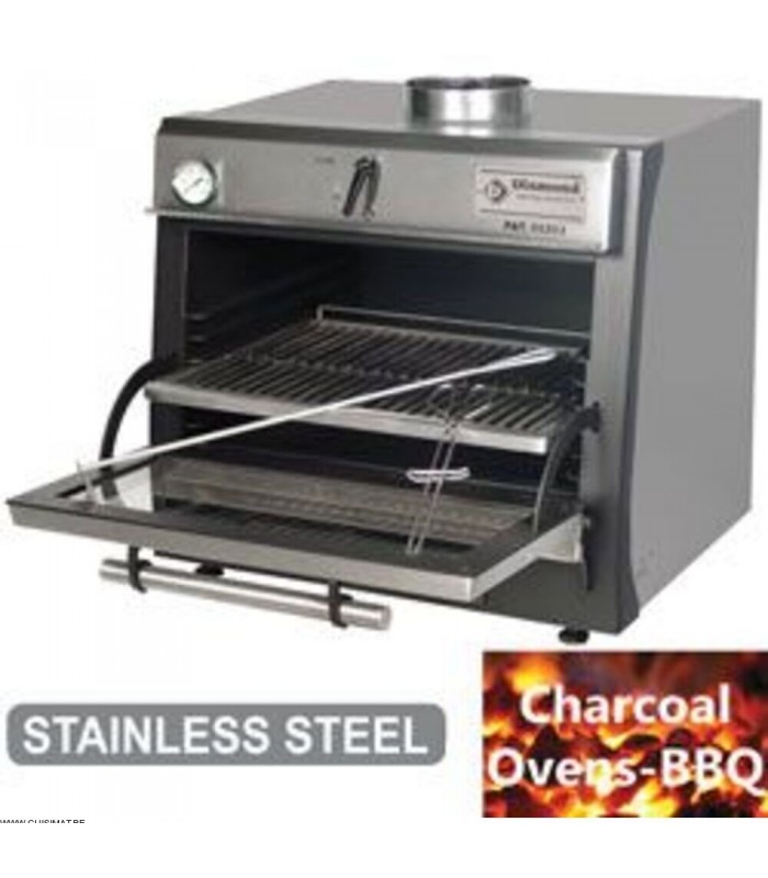 FOUR-BBQ A CHARBON GN 1/1 (60 KG/H)/INOX DIAMOND dans BARBECUE