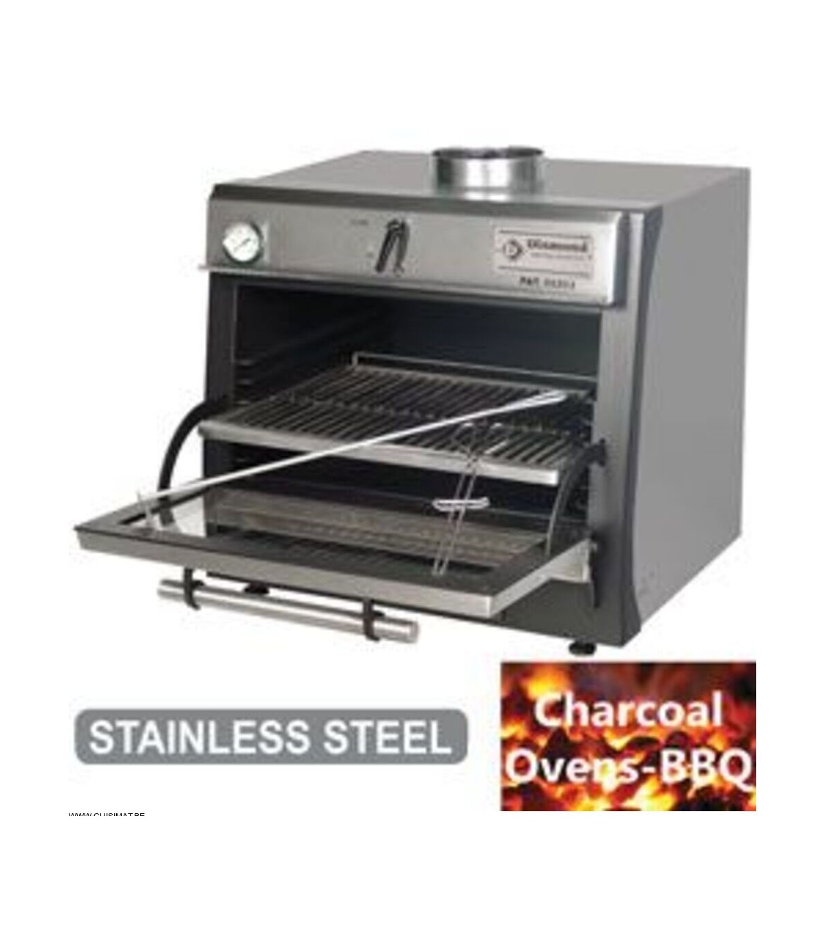 FOUR-BBQ A CHARBON GN 1/1 (60 KG/H)/INOX DIAMOND dans BARBECUE