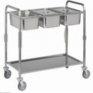 CHARIOT DE SERVICE INOX 3XGN1/1 + 1NIV DIAMOND dans CHARIOT DE DEBARRASSAGE