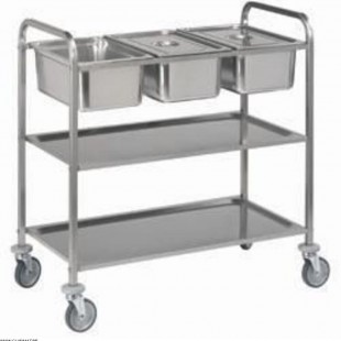 CHARIOT DE SERVICE INOX 3X GN1/1 + 2NIV DIAMOND dans CHARIOT DE DEBARRASSAGE