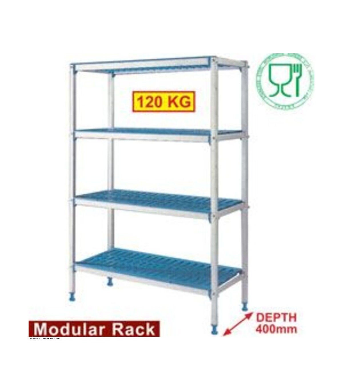 RAYONNAGE 109CM LINEAIRE EN ALUMINIUM ANODISE 4 NIVEAUX DIAMOND dans ETAGERE CHAMBRE FROIDE