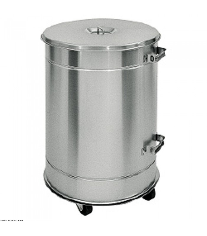 POUBELLE ETANCHE INOX 105LT SUR ROUES DIAMOND dans POUBELLES