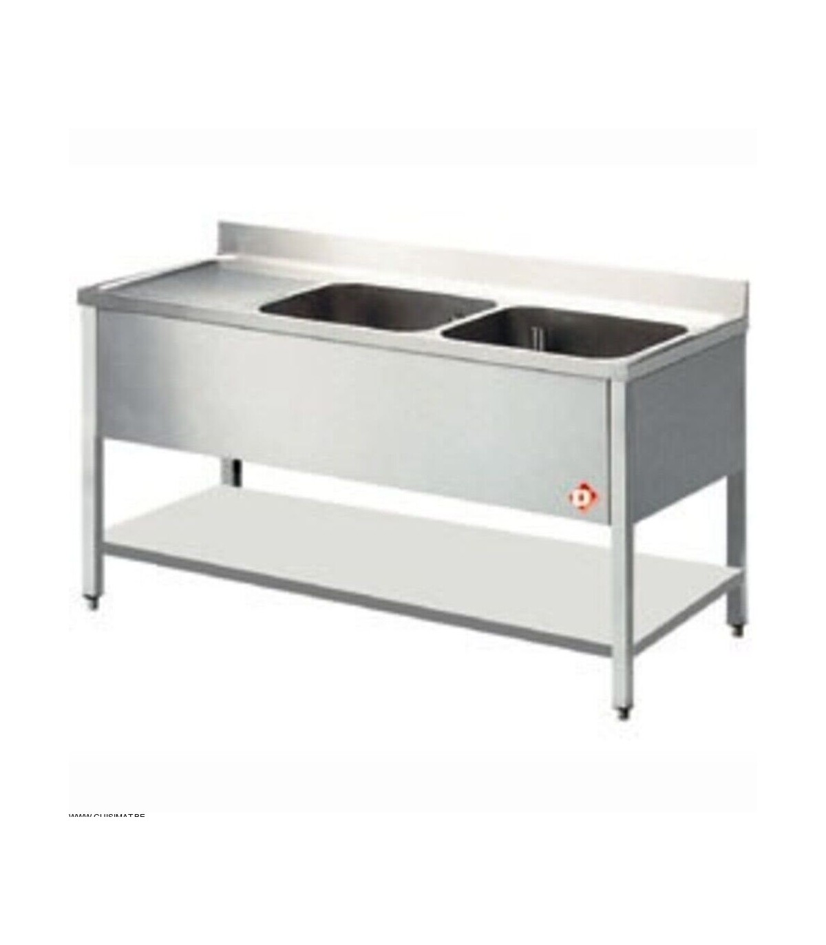 EOL  PLONGE 2 CUVES + 1 EGOUTTOIR GAUCHE 140CM AVEC SOUS TABLETTE DIAMOND dans EVIERS ET PLONGES