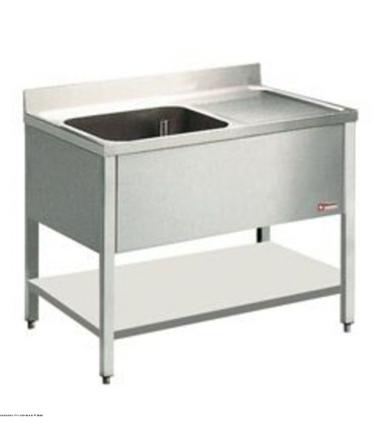 EOL  PLONGE 1 CUVE + 1 EGOUTTOIR DROIT 140CM AVEC SOUS TABLETTE DIAMOND dans EVIERS ET PLONGES