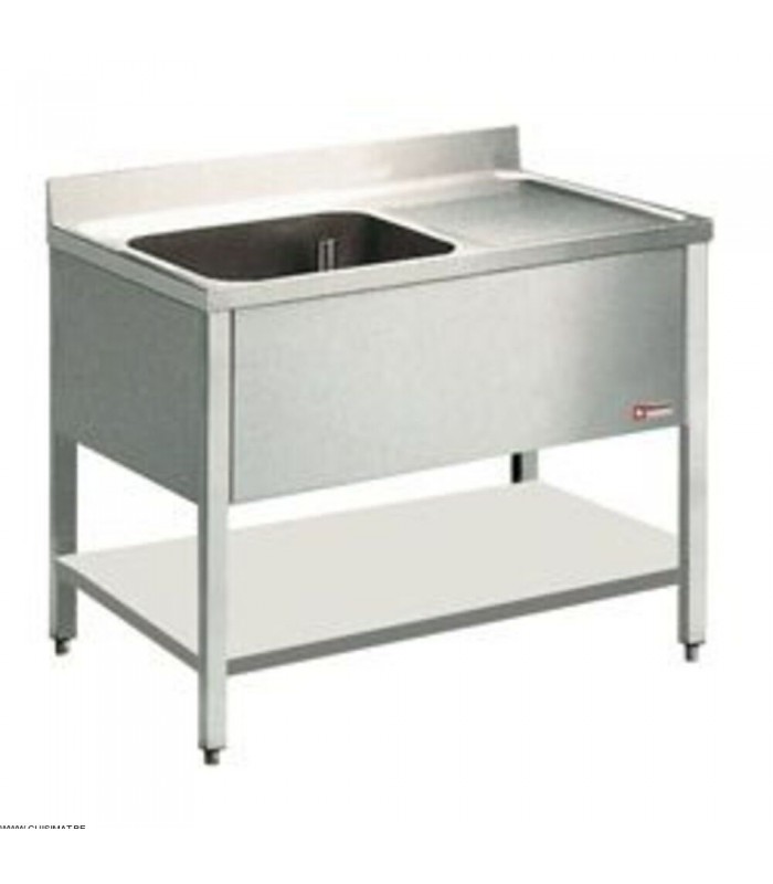 EOL  PLONGE 1 CUVE + 1 EGOUTTOIR DROIT 140CM AVEC SOUS TABLETTE DIAMOND dans EVIERS ET PLONGES