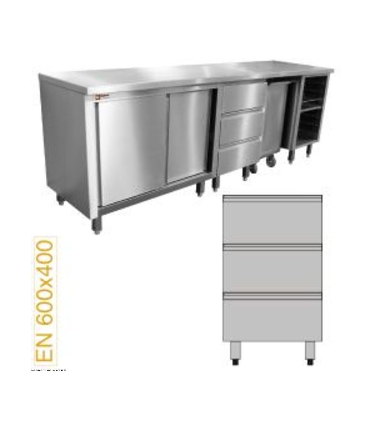 MODULE PATISSERIE BLOC 3 TIROIRS 600X400 DIAMOND dans DIAMOND