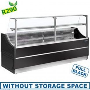 COMPTOIR VITRINE REFRIGERE SANS RESERVE NOIR 150CM DIAMOND dans COMPTOIR