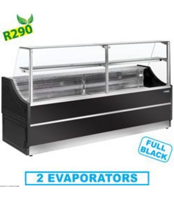 COMPTOIR VITRINE REFRIGERE VITRE DROITE 90° AVEC RESERVE ORLEANS PLUS 200CM DIAMOND dans COMPTOIR