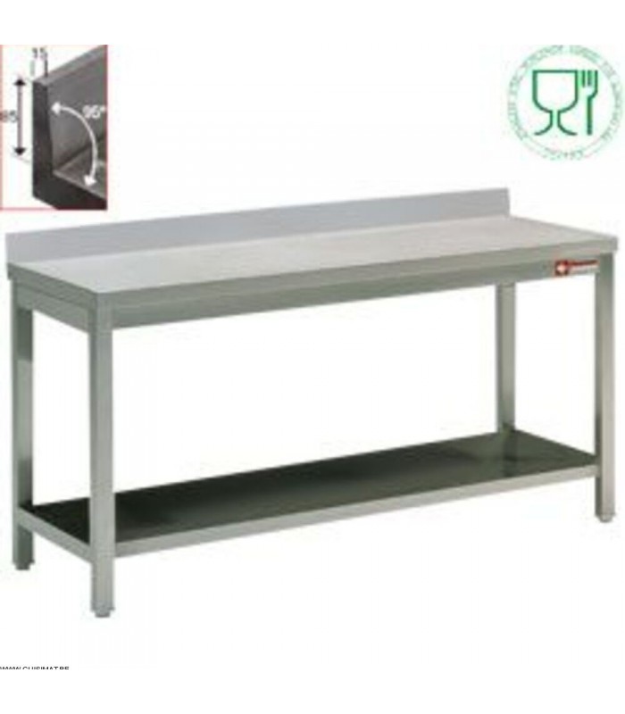 TABLE DE TRAVAIL AVEC DOSSERET 800MM SERIE 700MM DIAMOND dans TABLES INOX