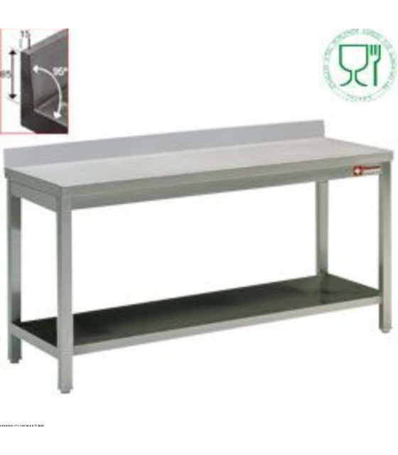 TABLE DE TRAVAIL AVEC DOSSERET 1400MM SERIE 700MM DIAMOND dans TABLES INOX