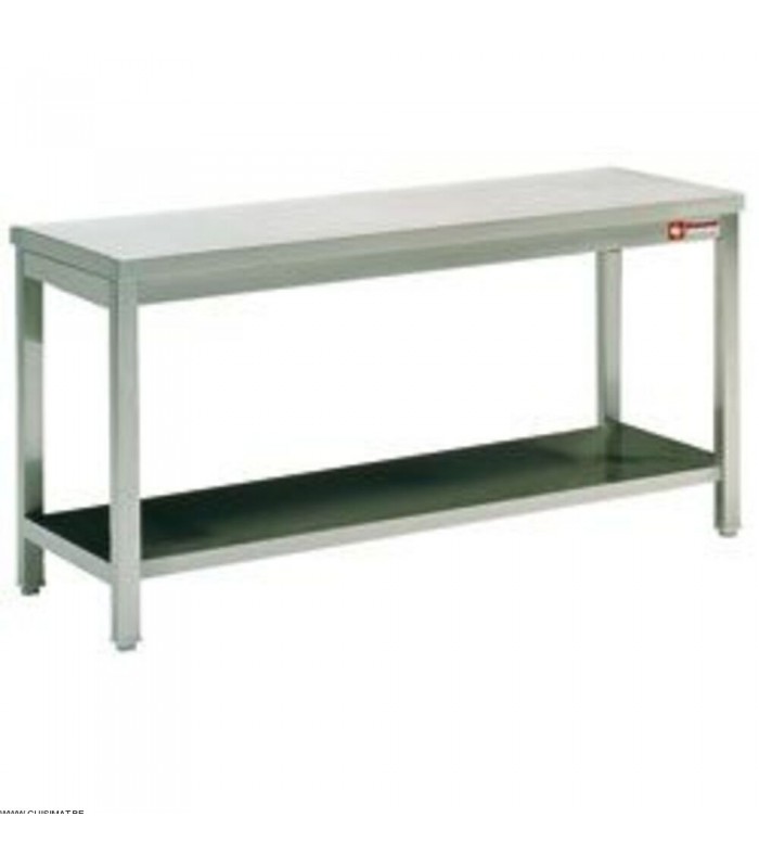 TABLE DE TRAVAIL AVEC SOUS TABLETTE DIAMOND dans TABLES INOX