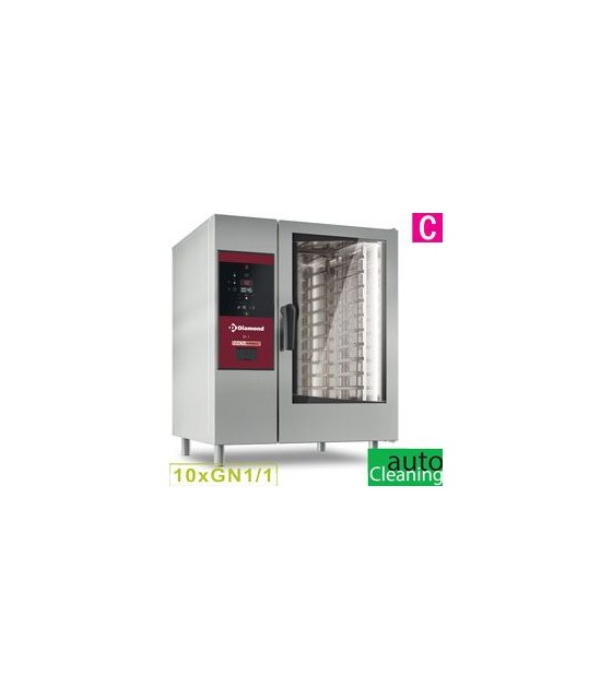 FOUR ELECTRIQUE VAPEUR DIRECTE ET CONVECTION 230V/3 10XGN1/1 + CLEANIN DIAMOND dans FOUR CONVECTION