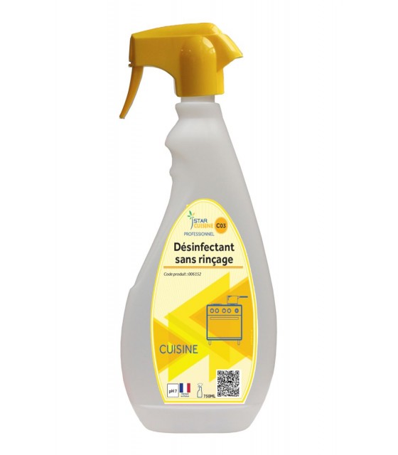 DESINFECTANT SANS RINCAGE VAPO 750ML STAR CUISINE C03 dans DEGRAISSANT