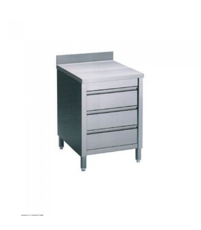 ARMOIRE 3 TIROIRS AVEC REBORD dans TABLES INOX