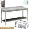 TABLE DE TRAVAIL AVEC DOSSERT ET SOUS TABLETTE EN KIT 120CM DIAMOND dans TABLES INOX