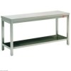 TABLE DE TRAVAIL AVEC SOUS TABLETTE 200CM DIAMOND dans TABLES INOX