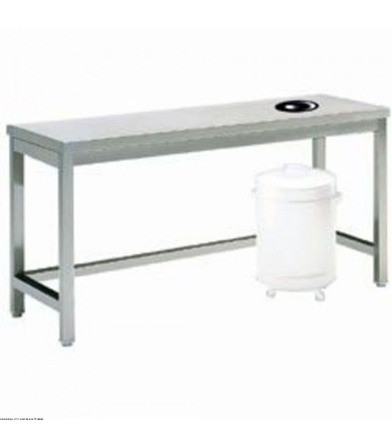 TABLE DE DEBARRASSAGE AVEC VIDE ORDURE 100CM DIAMOND dans TABLES INOX