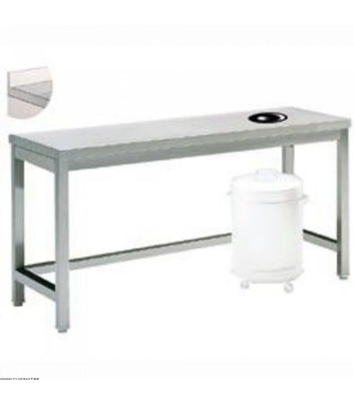 TABLE DE DEBARRASSAGE AVEC VIDE ORDURE + BA 140CM DIAMOND dans TABLES INOX