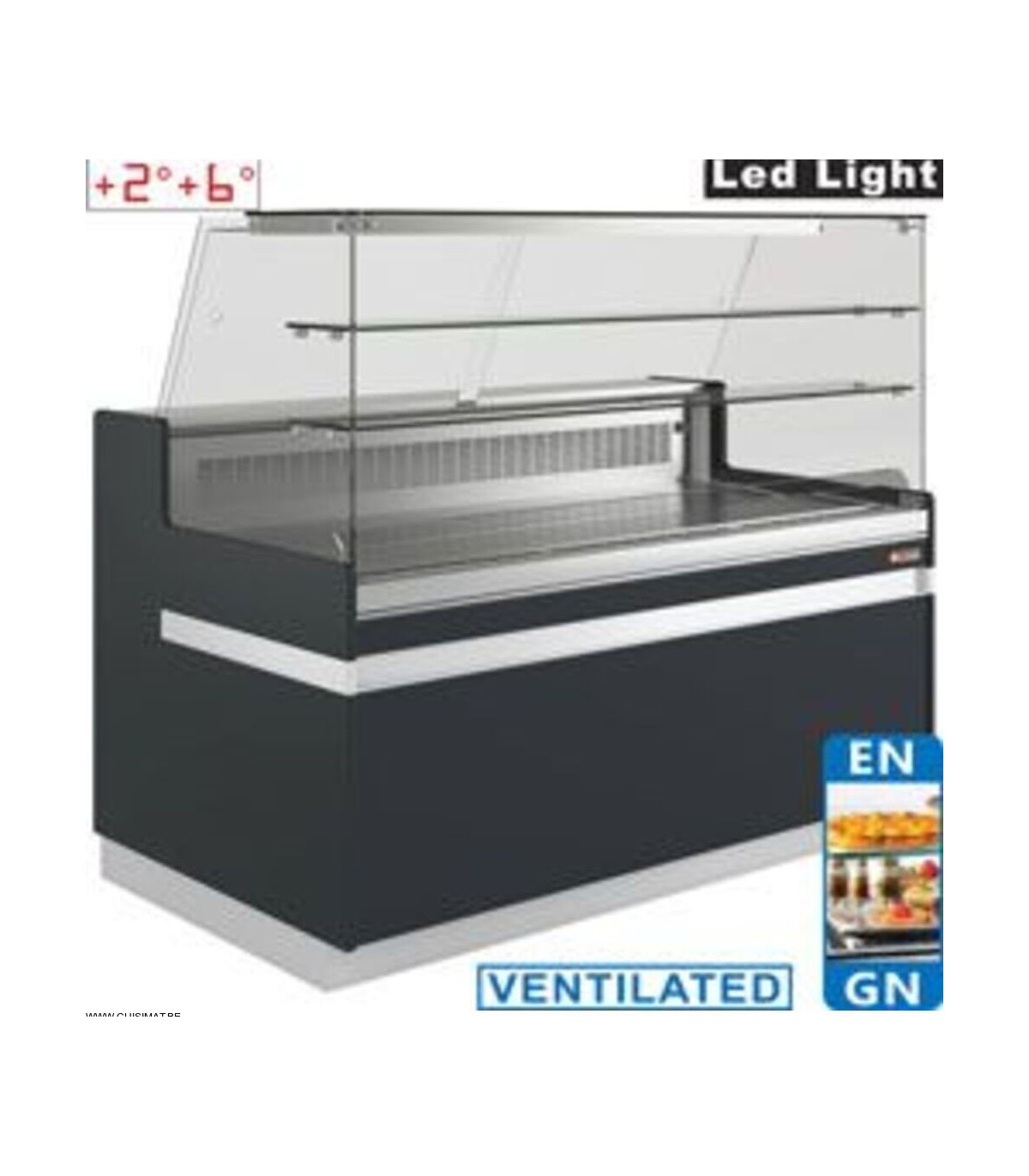 COMPTOIR VITRINE EN & GN - VITRE HAUTE - VENTILE - SANS RESERVE - 130CM METRIKA LINE DIAMOND dans COMPTOIR