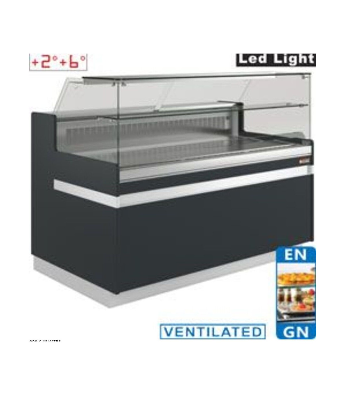 COMPTOIR VITRINE EN & GN - VITRE BASSE - VENTILE - SANS RESERVE - 130CM METRIKA LINE DIAMOND dans COMPTOIR