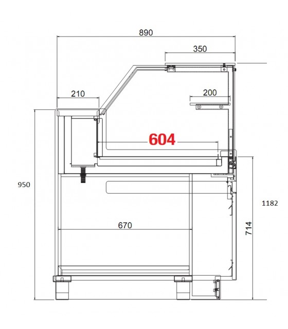 COMPTOIR VITRINE EN & GN - VITRE BASSE - VENTILE - SANS RESERVE - 130CM METRIKA LINE DIAMOND dans COMPTOIR