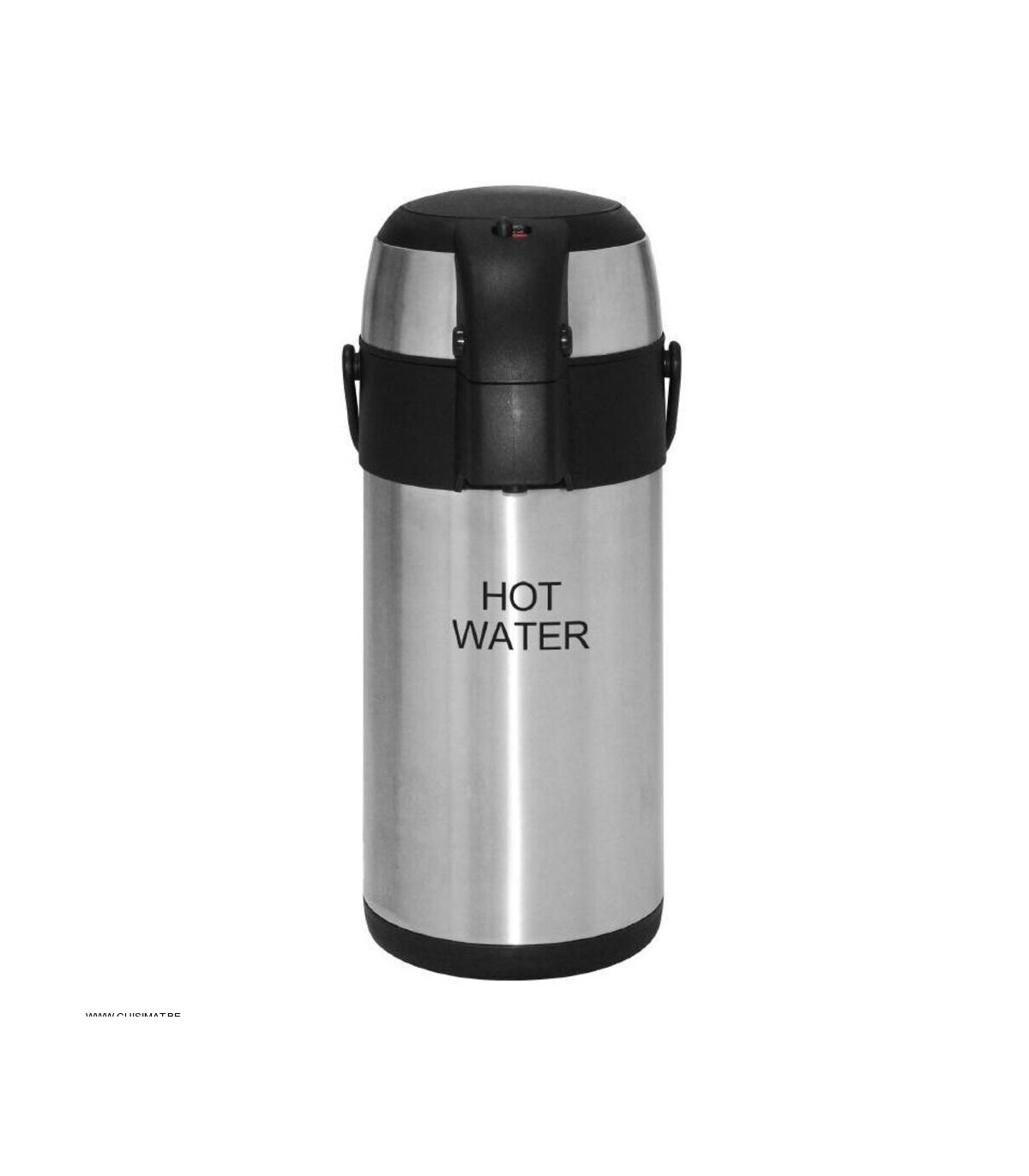 PICHET A POMPE 3LT INOX AVEC TEXTE HOT WATER dans BOUTEILLES ISOTHERMES