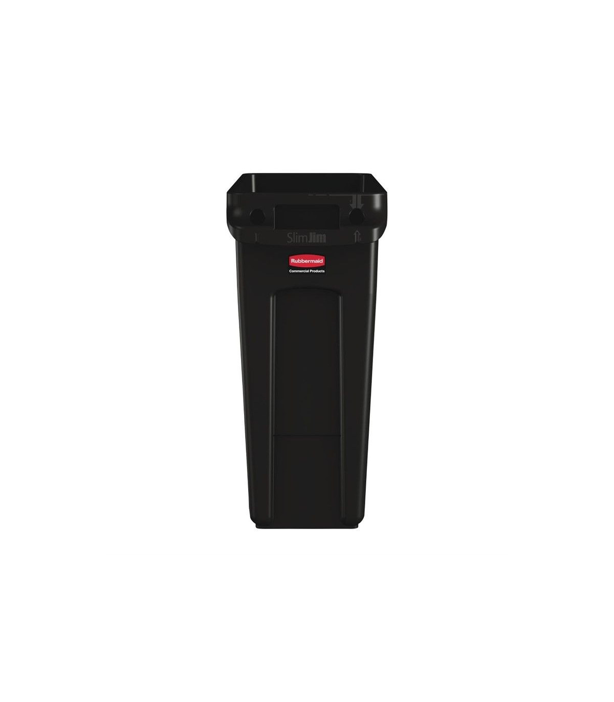 COLLECTEUR DE RECYCLAGE AVEC CONDUITS D'AERATION SLIM JIM NOIR 60LT RUBBERMAID dans POUBELLES