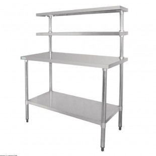 TABLE DE TRAVAIL AVEC 2 ETAGERES 180CM dans TABLES INOX