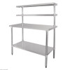 TABLE DE TRAVAIL AVEC 2 ETAGERES 180CM dans TABLES INOX