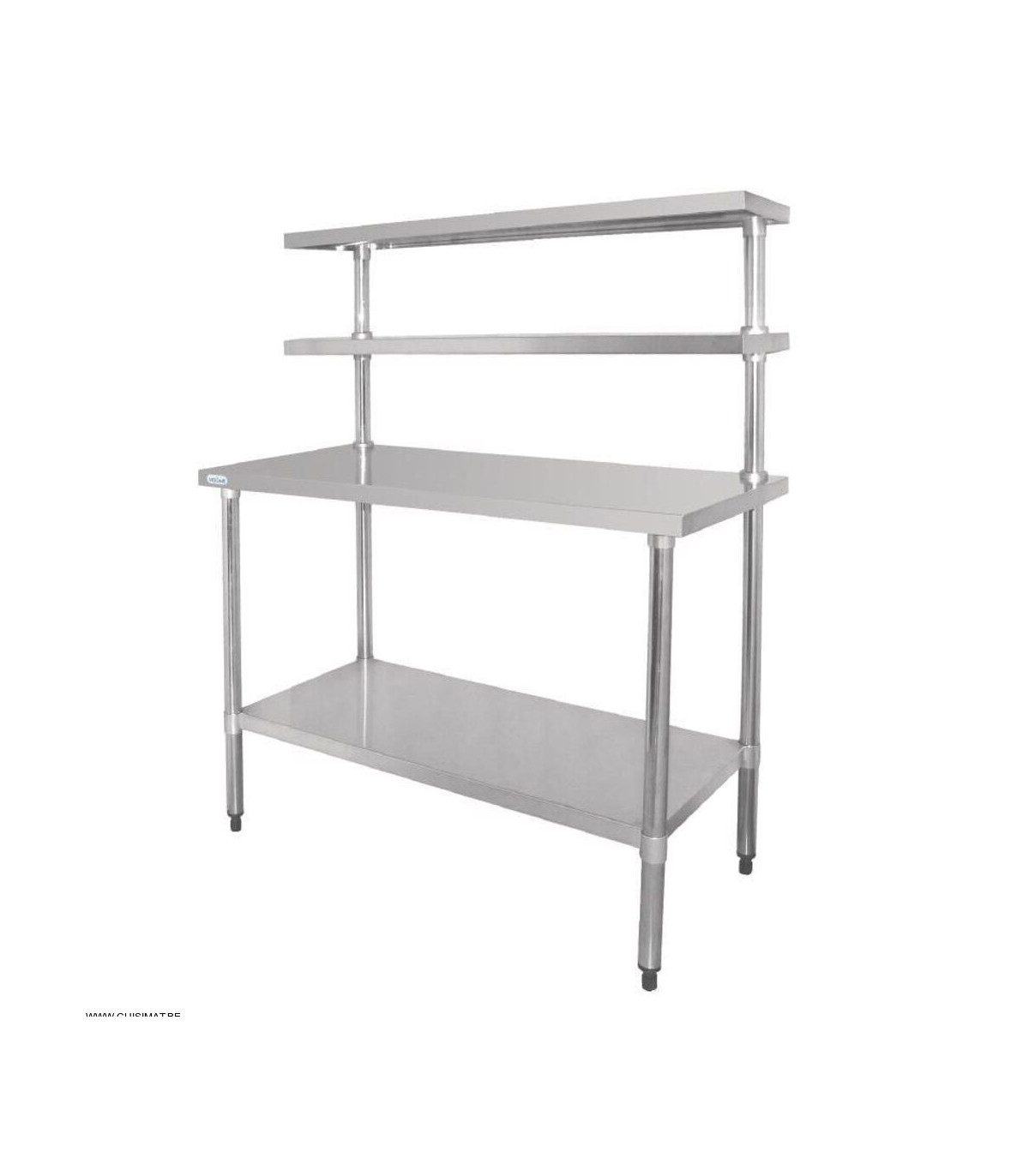 TABLE DE TRAVAIL AVEC 2 ETAGERES 180CM dans TABLES INOX
