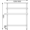 TABLE DE TRAVAIL AVEC 2 ETAGERES 180CM VOGUE dans TABLES INOX