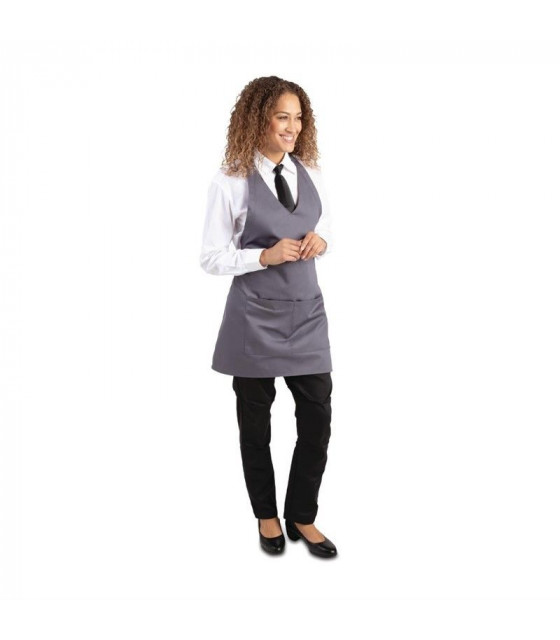 TABLIER SERVEUR COL EN V GRIS ANTHRACITE dans TABLIER