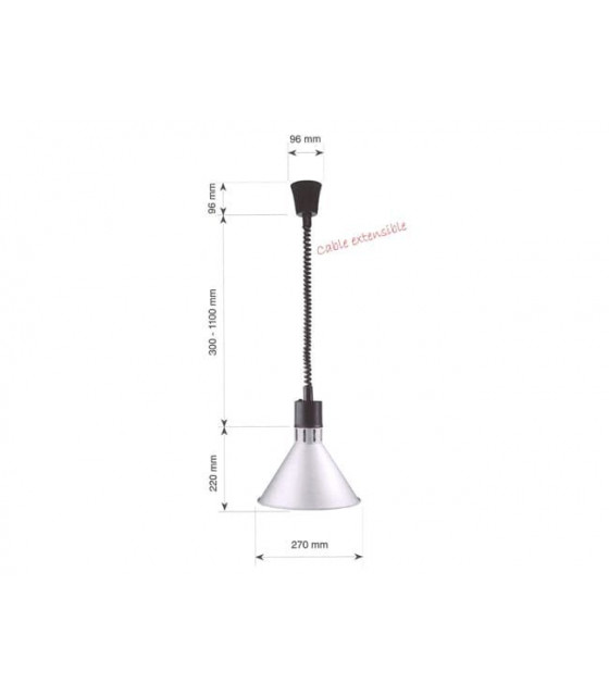 LAMPE CHAUFFANTE EXTENSIBLE CONIQUE CUIVRE dans PONT CHAUFFANT