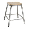 TABOURET BAS GRIS METALLISE AVEC ASSISE EN BOIS LOT DE 4 CUISIMAT dans TABOURET