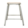 TABOURET BAS GRIS METALLISE AVEC ASSISE EN BOIS LOT DE 4 CUISIMAT dans TABOURET