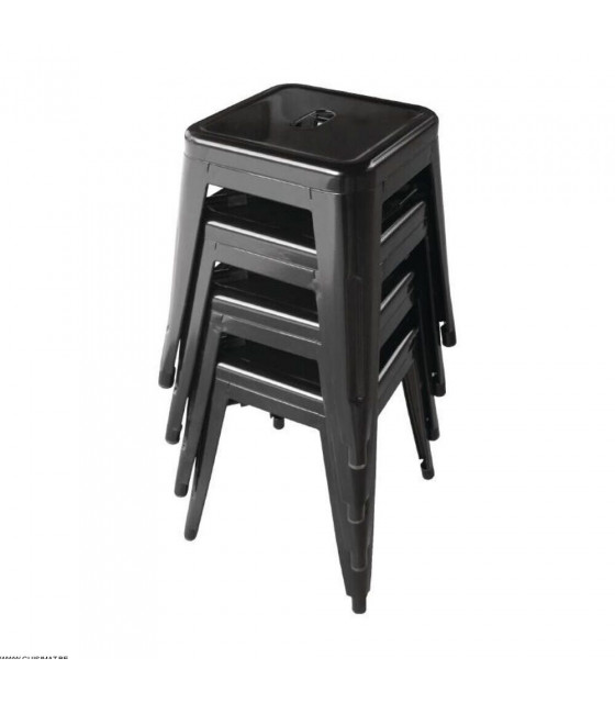 TABOURET ACIER BAS NOIR 4 PIECES CUISIMAT dans TABOURET