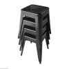 TABOURET ACIER BAS NOIR 4 PIECES CUISIMAT dans TABOURET