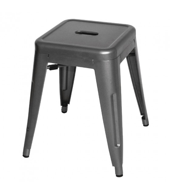 TABOURET ACIER BAS GRIS 4 PIECES CUISIMAT dans TABOURET