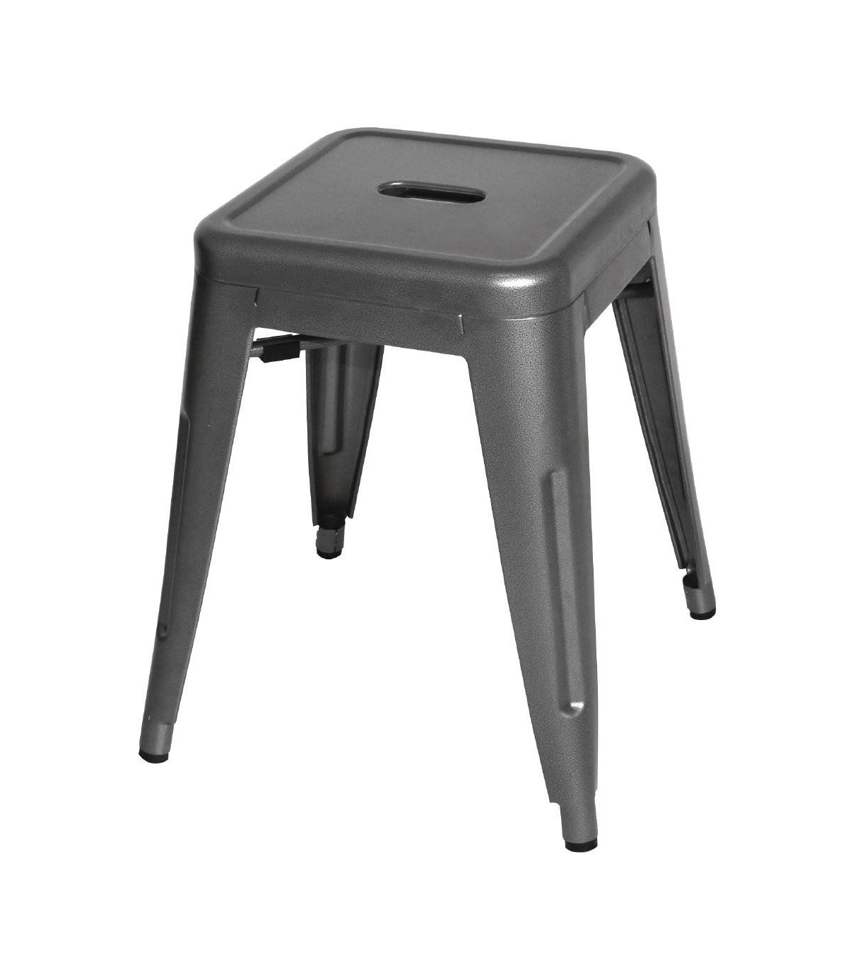 TABOURET ACIER BAS GRIS 4 PIECES CUISIMAT dans TABOURET