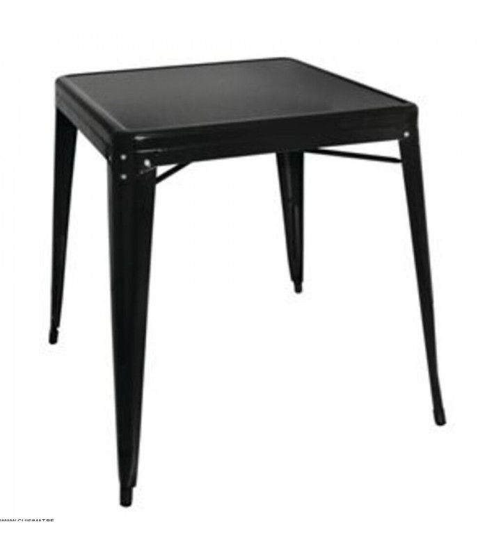 TABLE CARREE ACIER NOIRE 66*66CM dans TABLE ACIER