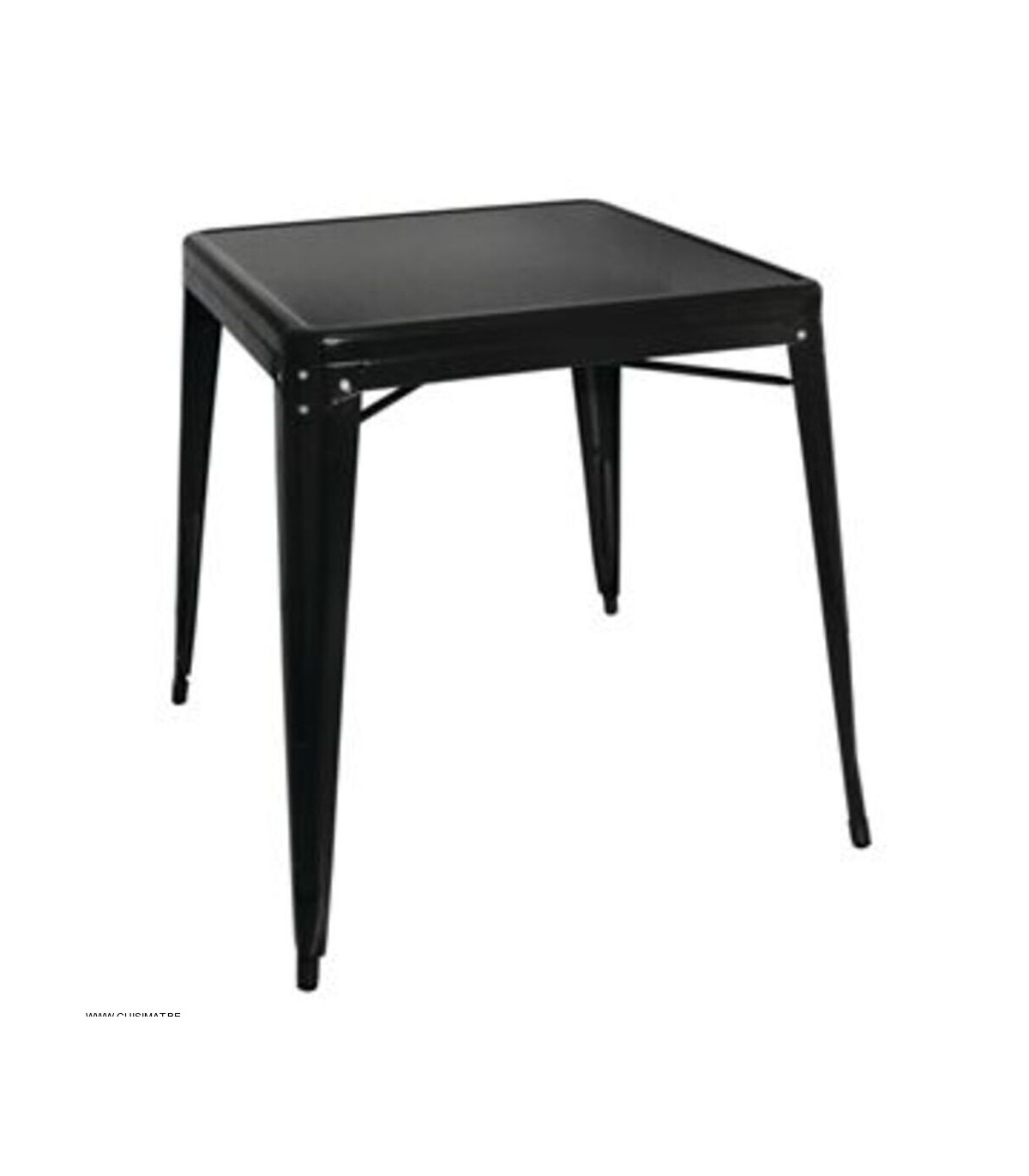 TABLE CARREE ACIER NOIRE 66*66CM dans TABLE ACIER