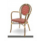 FAUTEUIL BAMBOO ROUGE ET CREME AMOBIS
