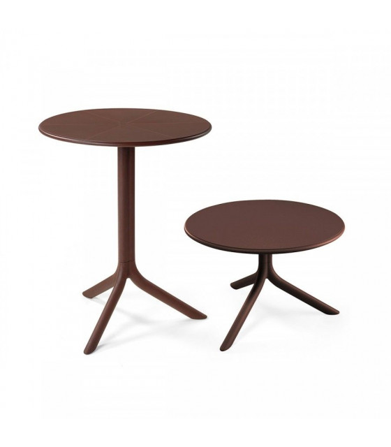 TABLE SPRITZ Ø60CM CAFE - 2 HAUTEURS POSSIBLES AMOBIS dans TABLE EN RESINE