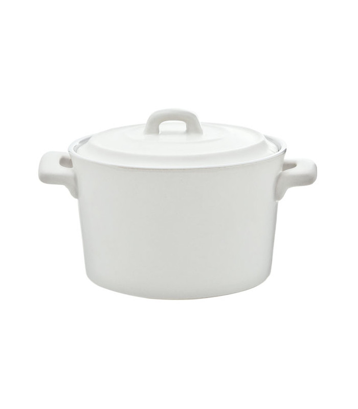 COCOTTE AVEC COUVERCLE BLANCHE DIAM 10 CM X H 6 CM dans VAISSELLE