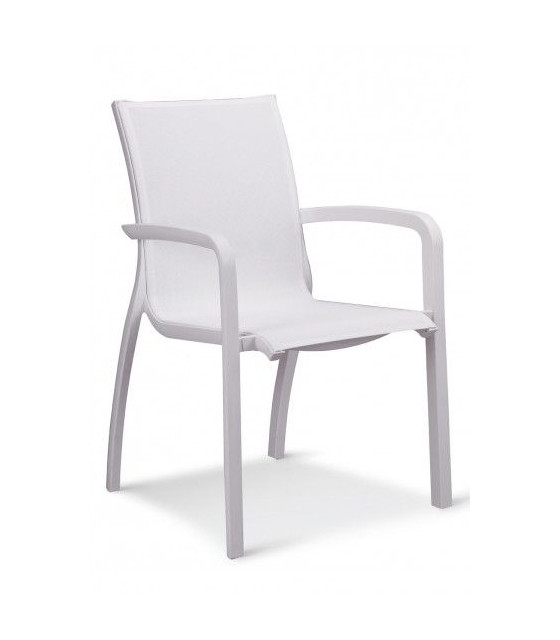 FAUTEUIL SUNSET BLANC GALCIER / TOILE BLANCHE AMOBIS dans FAUTEUIL